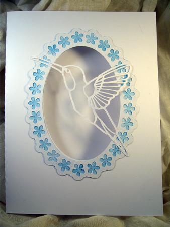 Oval 1 Card With Humming Bird