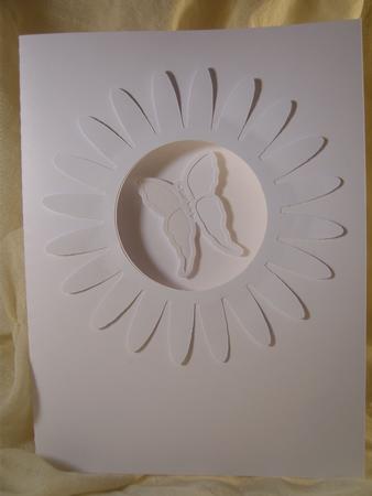 Flower Burst 1 Card With Embossed Effect Butterfly