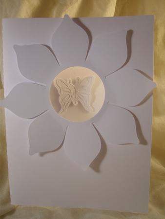 Flower Burst 3 Card With Embossed Effect Butterfly
