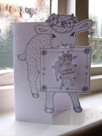 SCANNCUT OPTIMISED Line Art (over The Edge) Lamb Card 24