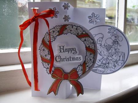 Christmas Foldback Line Art Card Silhouette