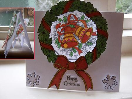 Christmas Line Art 3D Aperture Card