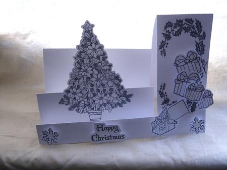 Christmas Tree Side Step Card Silhouette