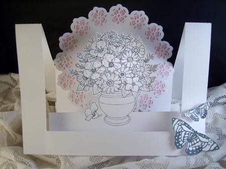 Vase Of Flowers Centre Step Card