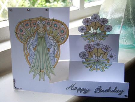 Art Nouveau Side Stepper Card