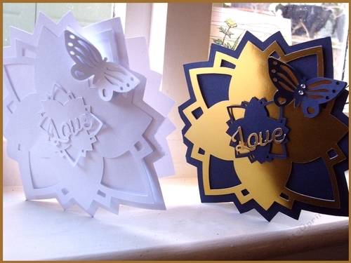 Shaped love card with Butterfly