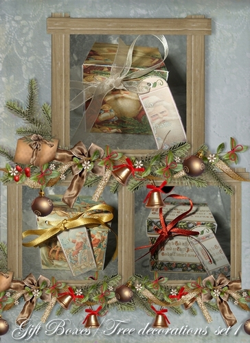 SCANNCUT Optimised Christmas Gift Boxes / tree decorations - Set 1