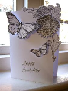 SCANNCUT OPTIMISED Line Art (corner Edge) Card 4 with Butterflies