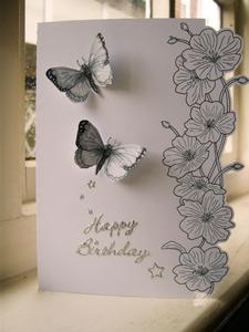 SCANNCUT OPTIMISED Line Art (border Edge) Card 1 with Butterflies