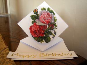 Spring Card Pink And Red Roses