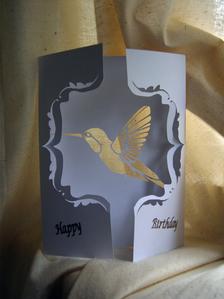 Framed Humming Bird Gatefold Card