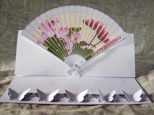 Cyclamen Fan Card With Butterflies