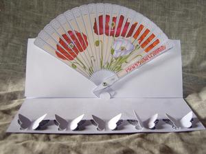 Poppies Fan Card With Butterflies