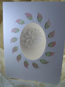 Oval 4 Card With Layered Flower