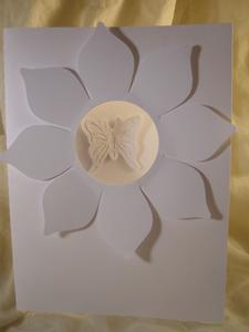 Flower Burst 3 Card With Embossed Effect Butterfly