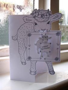 SCANNCUT OPTIMISED Line Art (over The Edge) Lamb Card 24