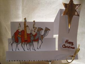 Three Kings Christmas Line Art Side Step Card