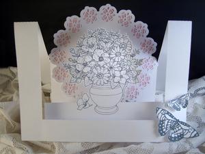Vase Of Flowers Centre Step Card