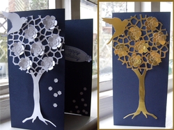 DL Tree Z Card with bird and blossoms