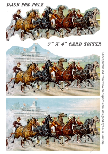 Dash For Pole, vintage horse racing card topper