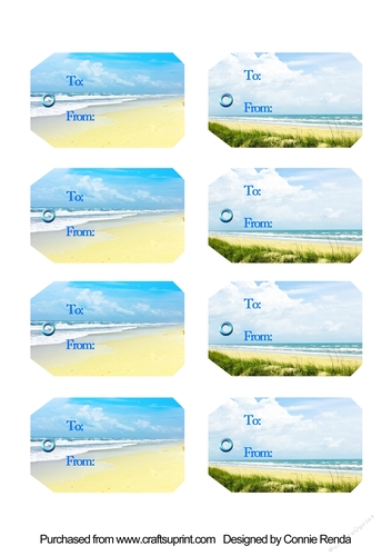 Beach Scenes Gift Tags