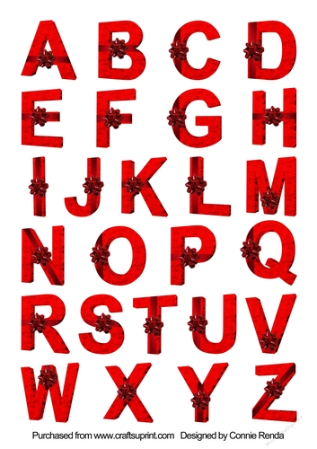 Christmas Wrapped Gifts Alphabet Sheet