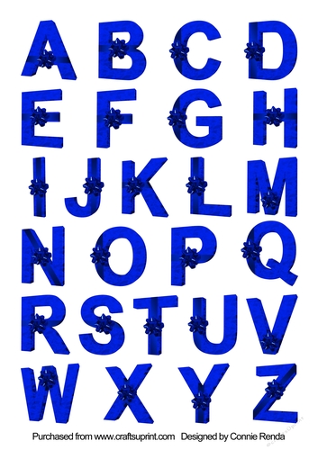 Blue Wrapped Gifts Christmas Alphabet Sheet