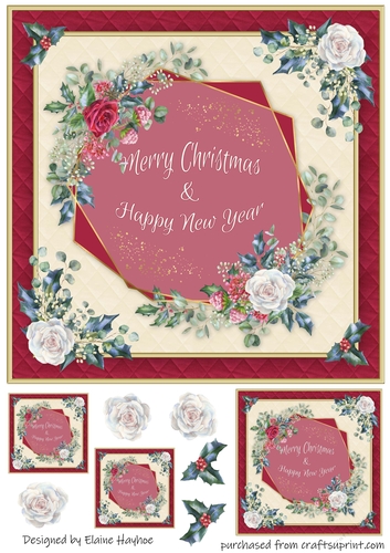 Christmas Rose Greeting Card Front