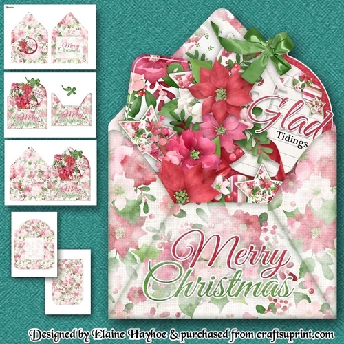 Floral Christmas Envelope Card Mini Kit