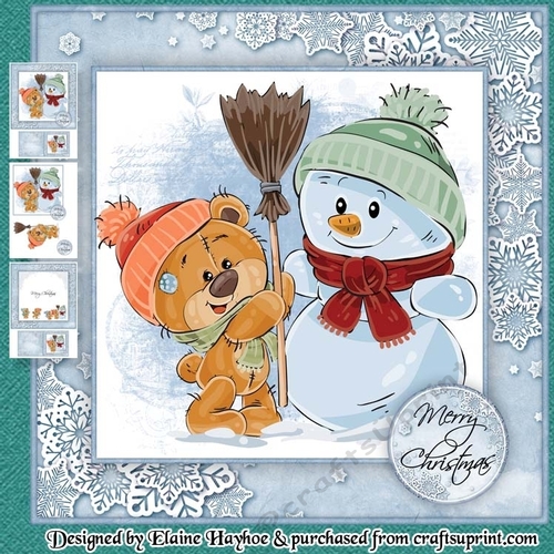 Xmas Teddy With Snowman Mini KIt