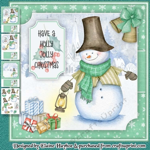 Snowman Green Scarf Mini Kit