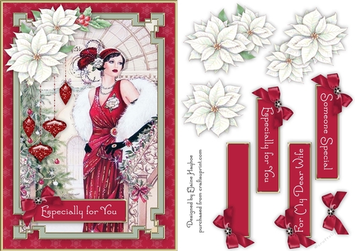 Christmas Art Deco A5 Card Front