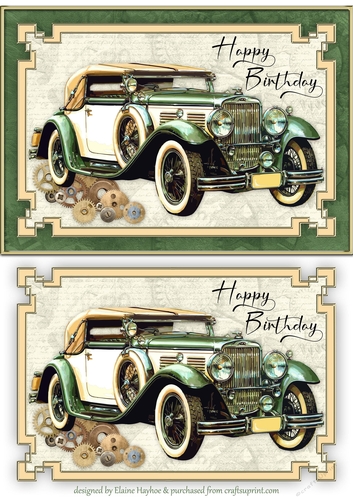Vintage Car A5 Quick Card