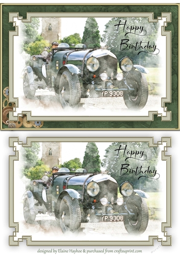 Vintage Car 2 A5 Quick Card
