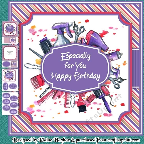 happy birthday hair dresser Hairdresser Girl in Hair Dryer Happy Birthday Card
