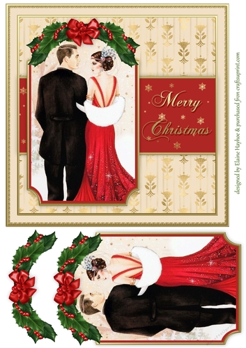 Deco Christmas Couple 3 Card Front