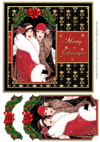 Deco Christmas Couple 4 Card Front