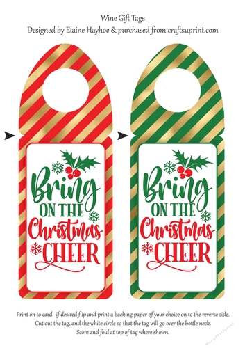 Christmas Cheer Wine Bottle Tags