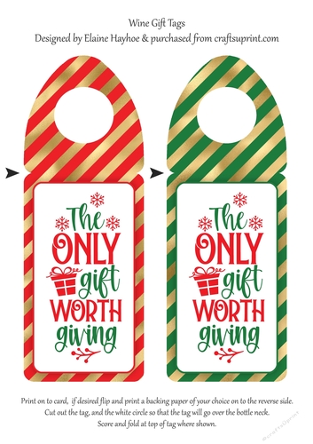 Gift Worth Giving Wine Bottle Tags