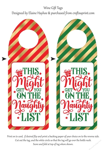Naughty List Wine Bottle Tags