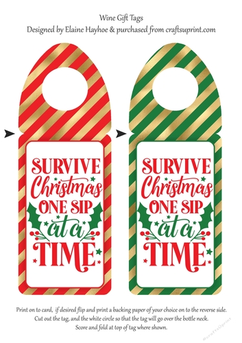 One Sip at a Time Wine Bottle Tags