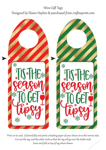 To Get Tipsy Wine Bottle Tags
