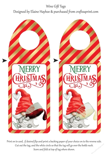 Gnome Wine Bottle Tags