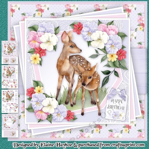 Deer Flowers and Lace Mini Kit