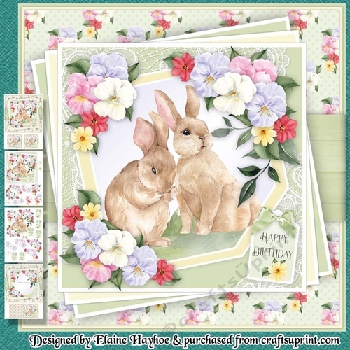 Rabbits Flowers and Lace Mini Kit