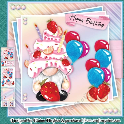 Strawberry Birthday Cake Gnome Mini Kit