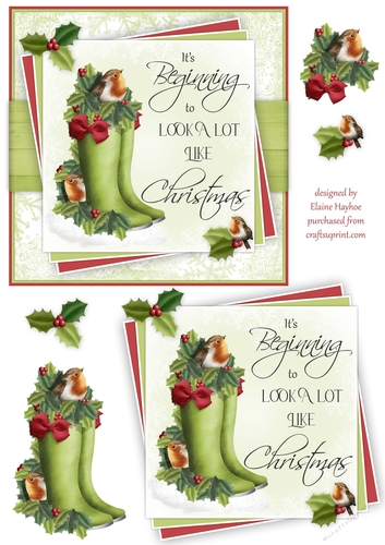Robins & Green Wellies Quick Card
