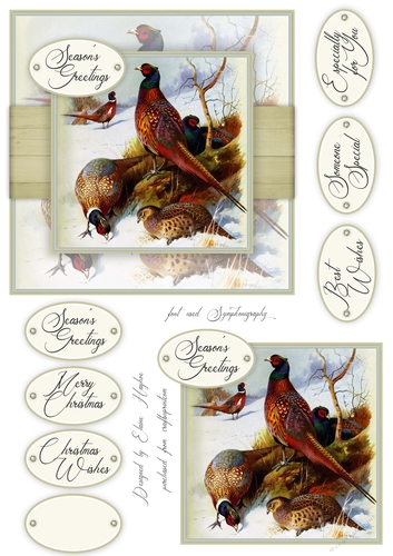 Pheasants Christmas Card Front