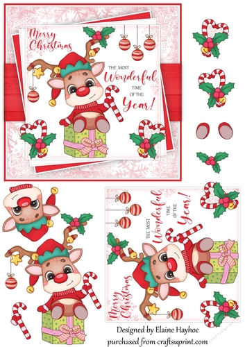 Merry Reindeer 6inch Quick Card