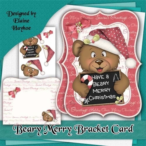 Beary Merry Christmas Bracket Shaped Card